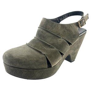 CORDANI Suede Laser Cutout Platform Slingback Shoes